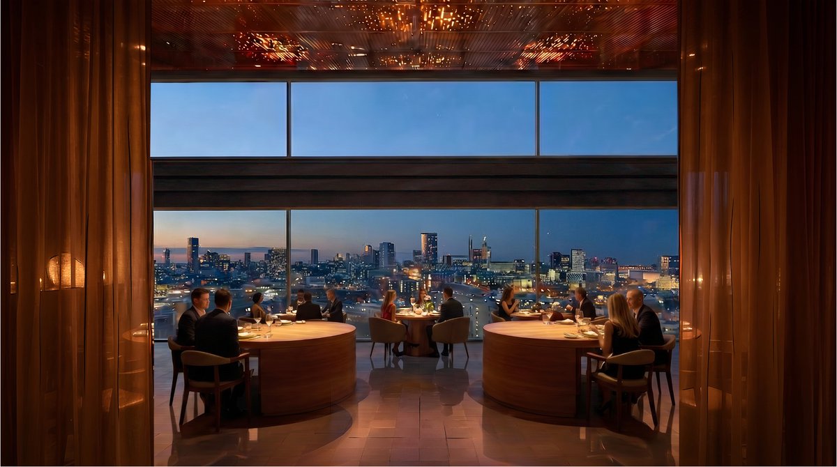 BCFC's tweet photo. A look at 'Restaurant with a View', one of the many eateries that will be located within the stadium 🍴 https://t.co/qXFktyR9Zx