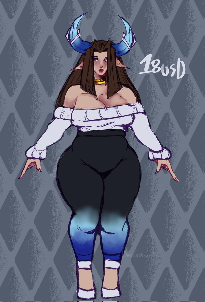 bavinmoon's tweet photo. Blue sketch demoness adopt ! She's 18USD ! https://t.co/ofoxerRT7M