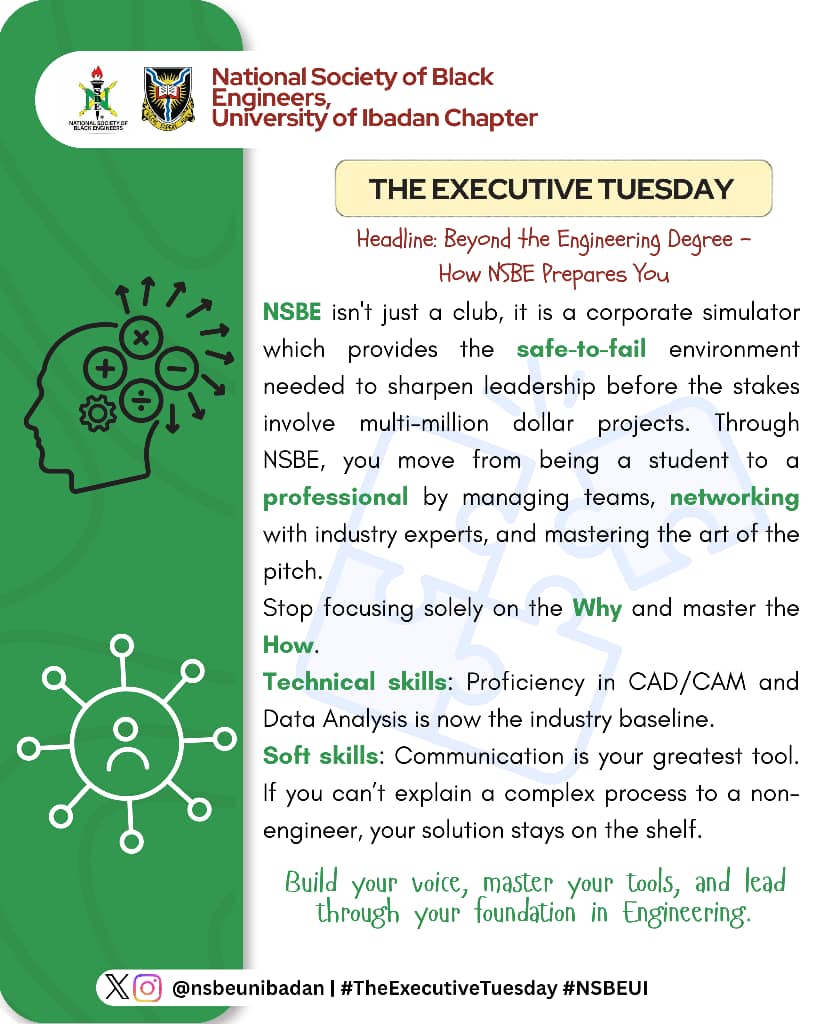 nsbeunibadan's tweet photo. #THEEXECUTIVETUESDAY🚀 
#NSBEUI✨ https://t.co/Ys52PghrZU
