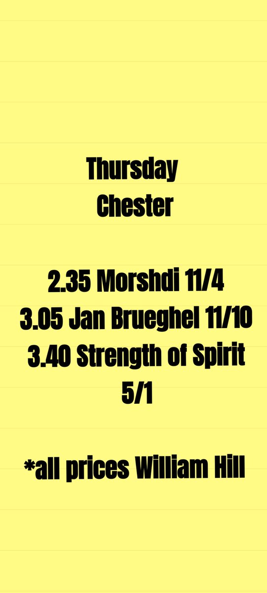 Goldstartipping's tweet photo. 🐴 Chester Thursday ⬇️ https://t.co/dO2tLVZfV1
