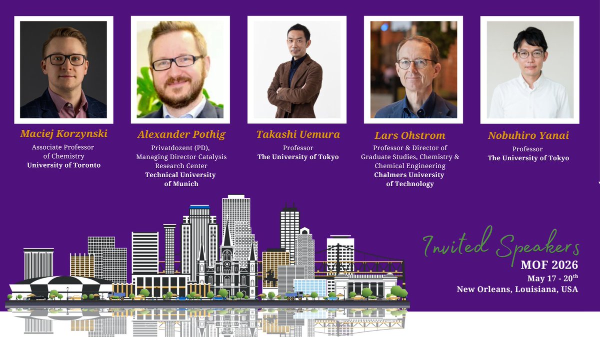 MOF2026's tweet photo. 🎤 Another round of speakers is joining #MOF2026.

New voices, fresh research, and more to look forward to in New Orleans.

Register now and book your hotel room.
https://t.co/KIRT4Yu239

#MaterialsScience #MetalOrganicsFramework https://t.co/GYTyFVM06H