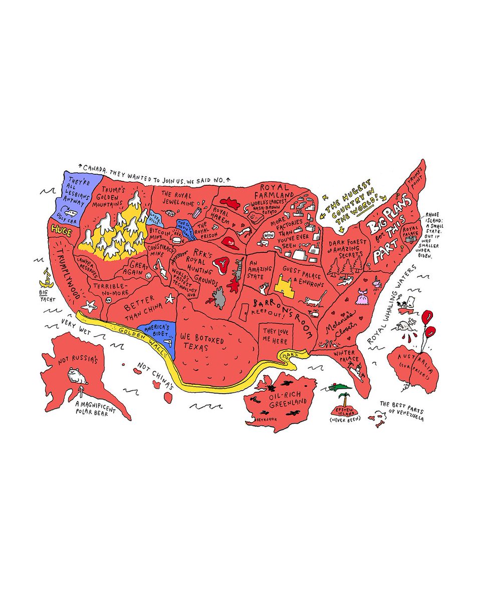 NewYorker's tweet photo. Donald Trump tries geography in a Sketchbook by Liana Finck. https://t.co/IyeqJorIPy