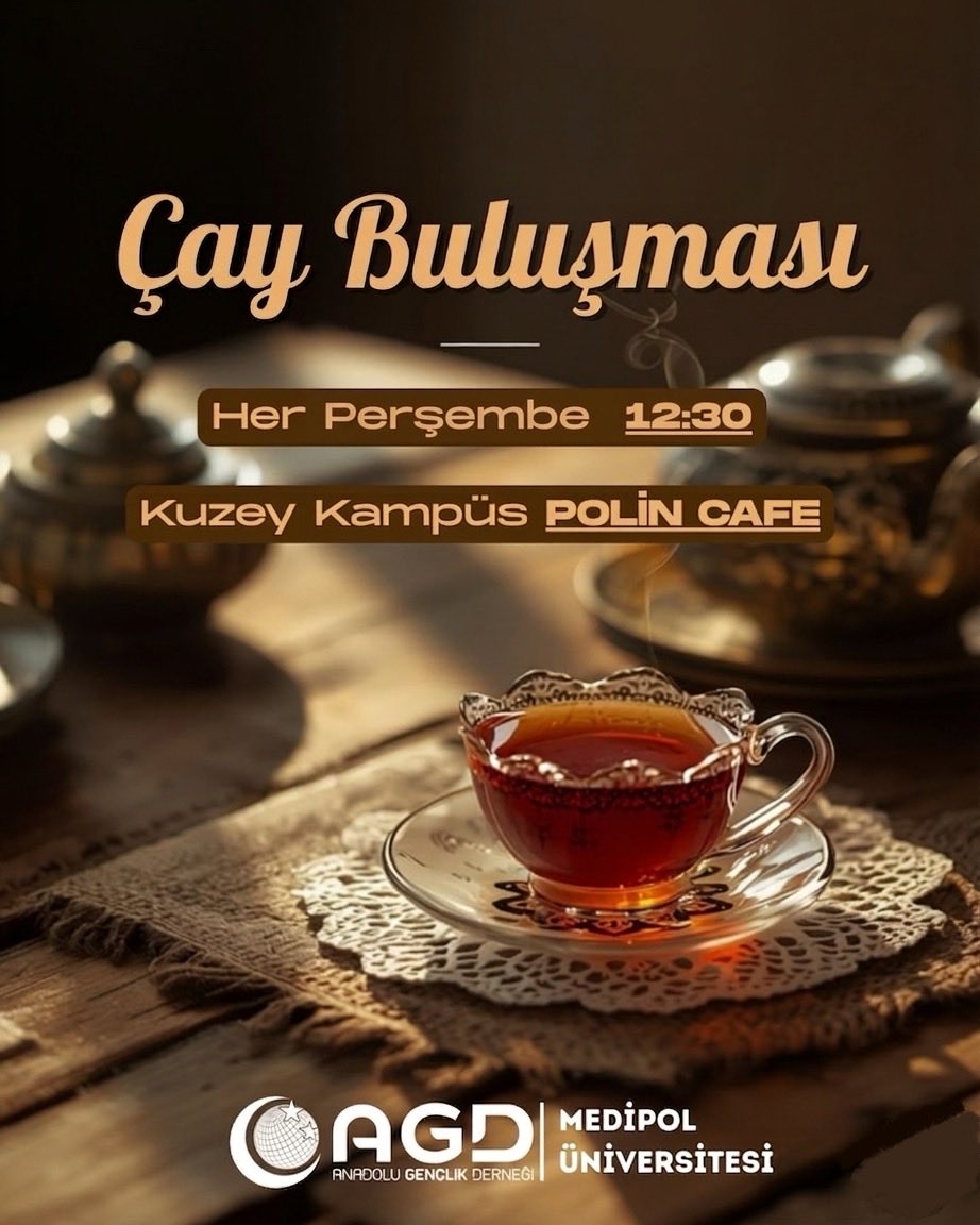 agdmedipol's tweet photo. Haftalık Çay Buluşmamızı Yarın saat 12:30’da Kuzey Kampüs çıkışındaki Polin Cafe de gerçekleştireceğiz. Tüm arkadaşlarımızı bekliyoruz https://t.co/xMzYdpwVYQ