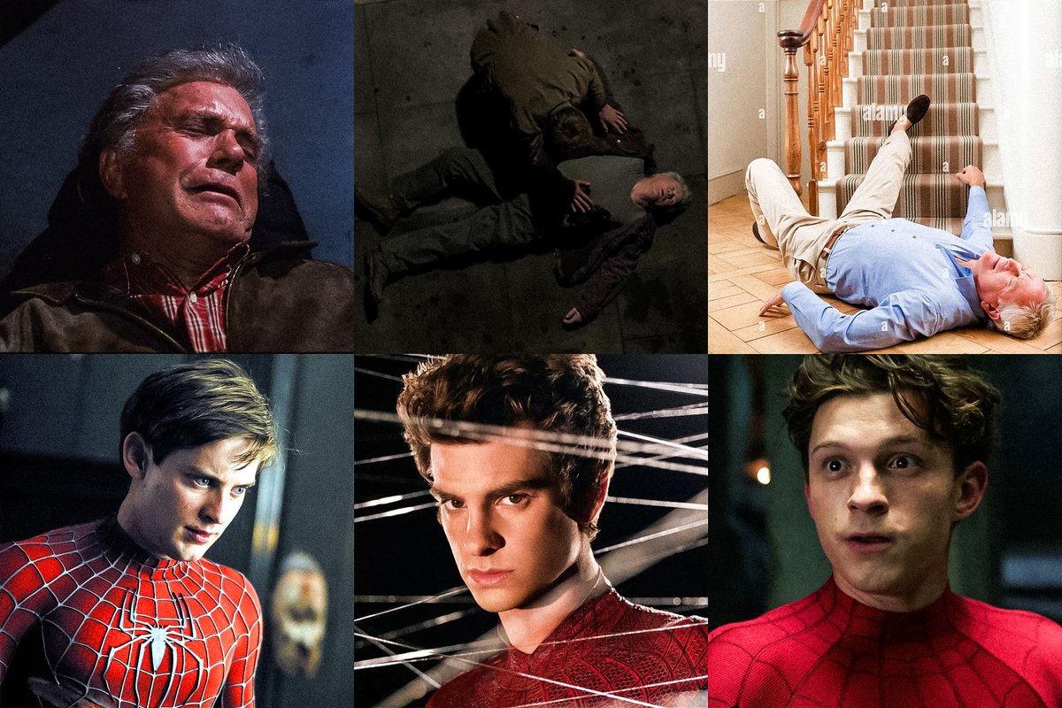 Parker_Luck394's tweet photo. Uncle Ben's death in live-action Spider-Man movies. https://t.co/U5jzXULd4v