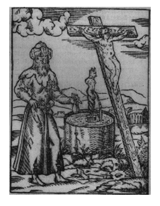 Los judíos envenenando los pozos de agua durante la Peste Negra para causar la enfermedad y muerte de miles de Cristianos,  entre el 30% y 60% de la población total de la época en Europa, en el siglo XIV (1347-1351 de Nuestro Señor Jesucristo)