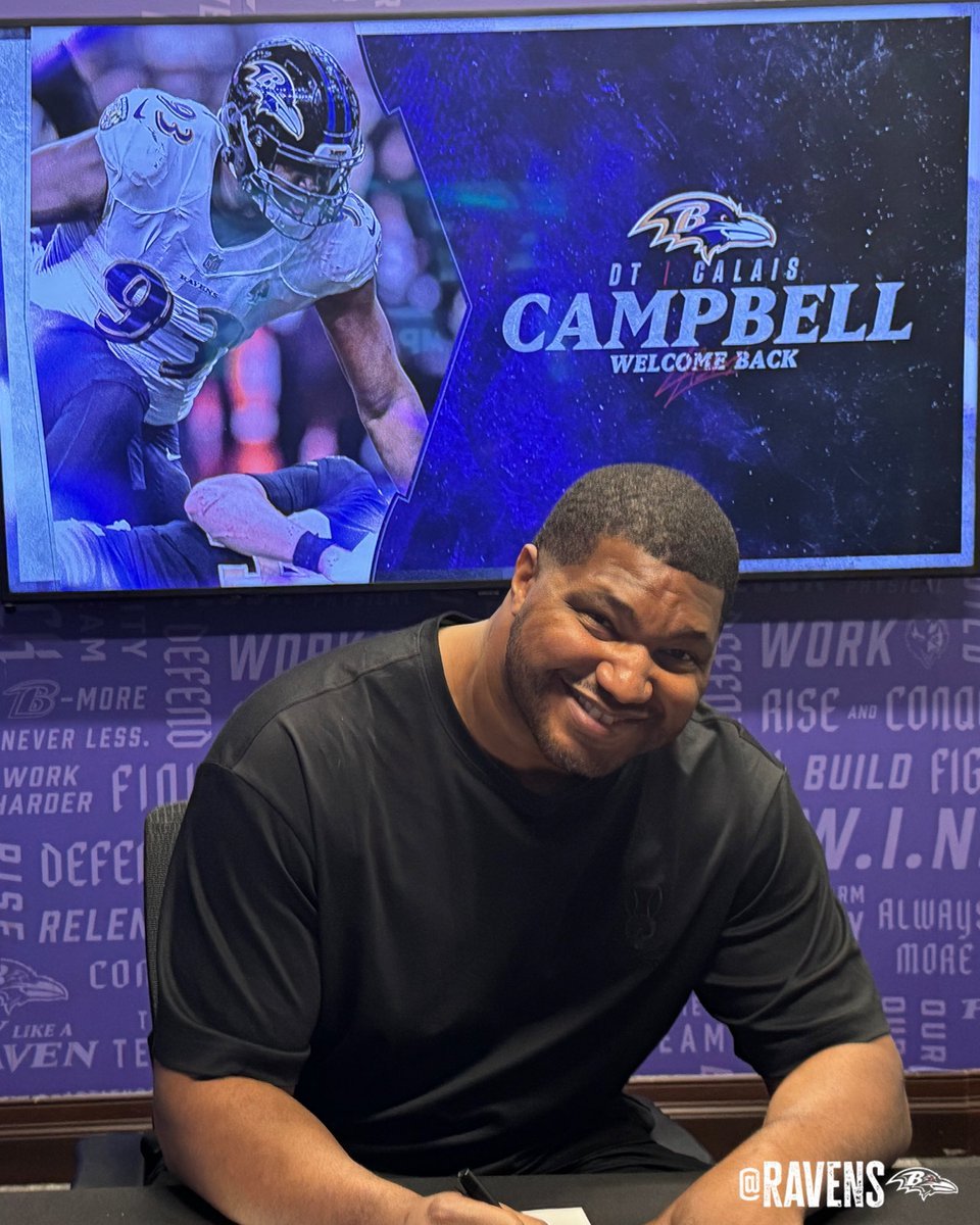 koestreicher34's tweet photo. Calais Campbell is OFFICIALLY BACK as a member of the Ravens

Yessir! https://t.co/LElBJDGRm7