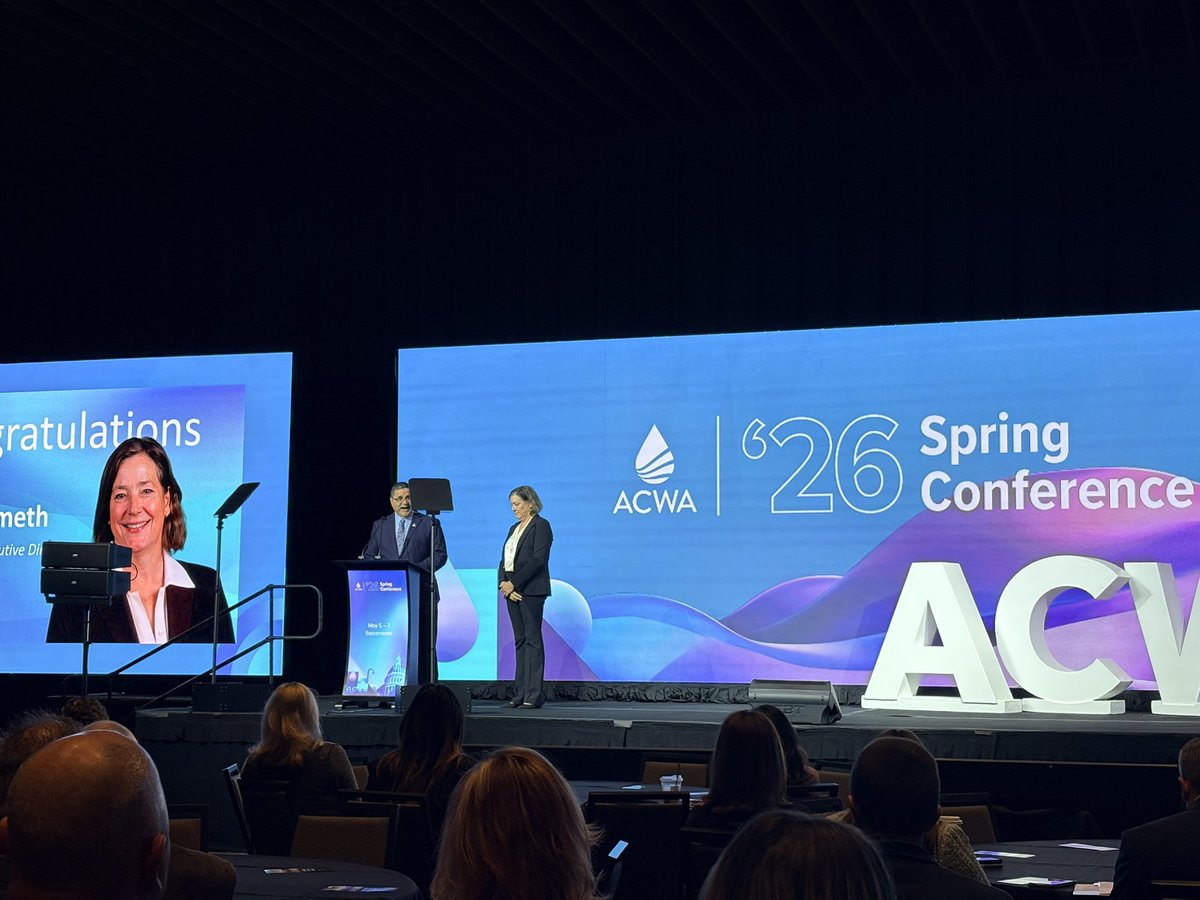 ACWAWater's tweet photo. Big news coming from #acwaconf this morning! ACWA has selected Karla Nemeth as its new Executive Director. Her leadership and expertise in #CAwater will strengthen ACWA’s role as a leading voice and advocate for water agencies across the state. Read more: https://t.co/VbQsQlaocQ https://t.co/539AwUJQ6R