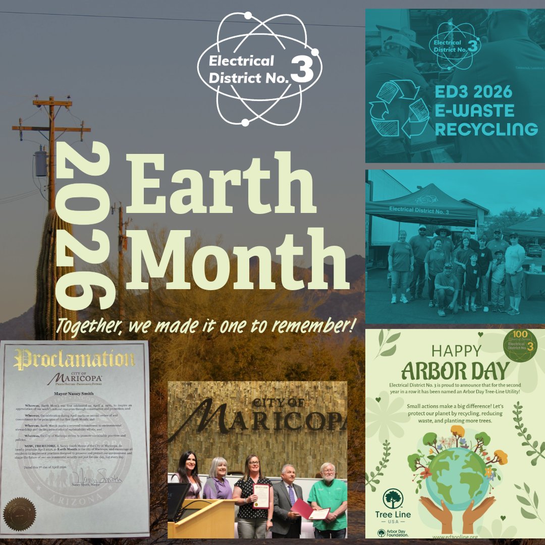 electricaldist3's tweet photo. ED3 proudly received an Earth Month proclamation from Mayor Nancy Smith as we celebrate our 100th anniversary! 
Our commitment to sustainability continues year-round. 
#publicpower #appa #ED3community 

Read more: https://t.co/cfkUzSmZM2 https://t.co/WFxZLV59Cm
