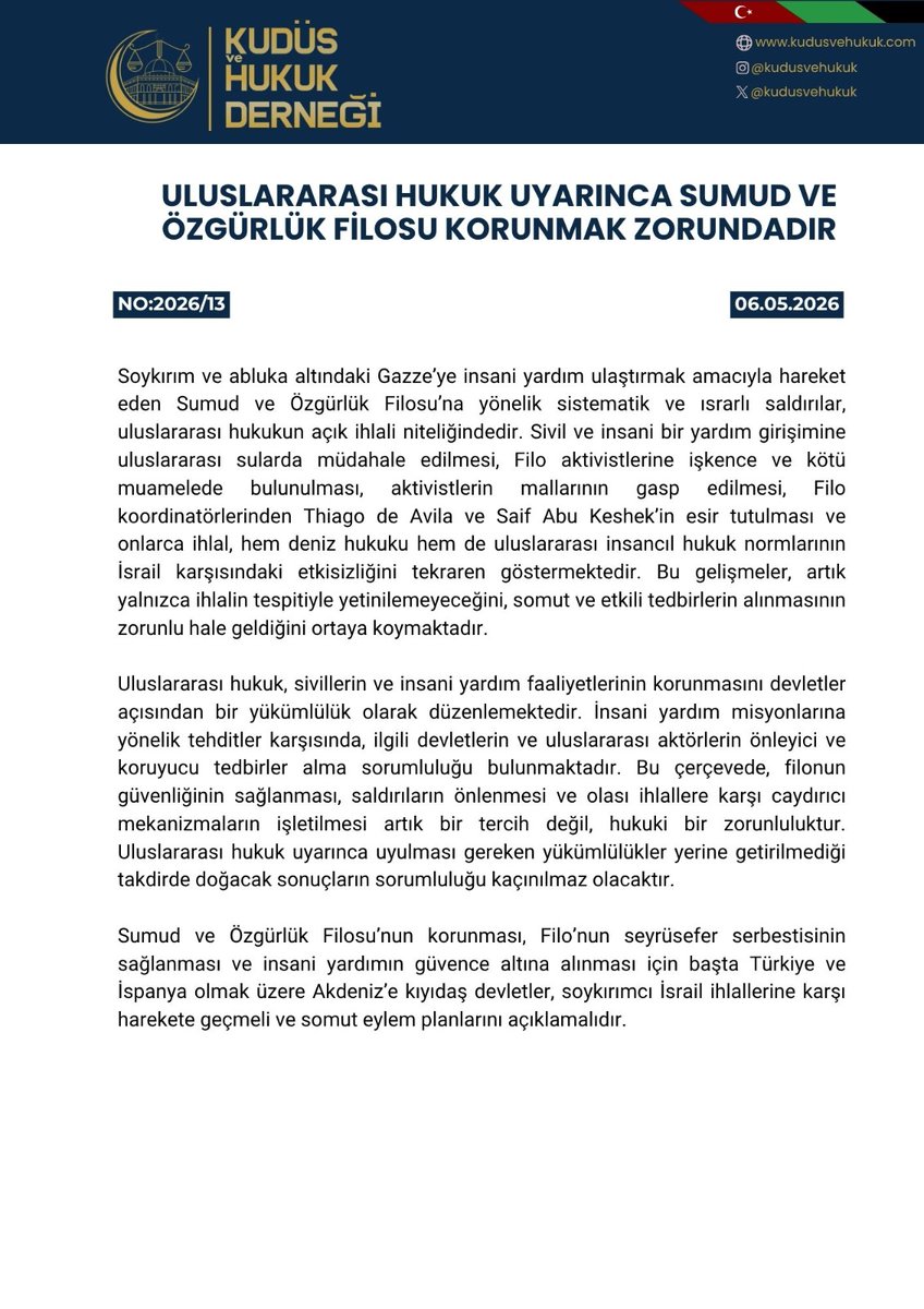 Kudüs ve Hukuk Derneği tweet media