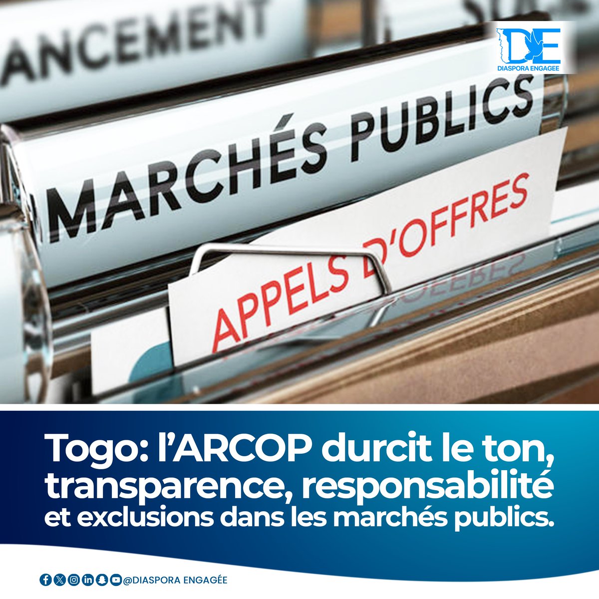 L’ARCOP renforce les exigences de conformité. Publication des entreprises temporairement exclues : plus de transparence, un cadre de responsabilité accru et un levier de prévention. Objectif : assainir les procédures et consolider durablement la confiance.
#Togo #Gouvernance