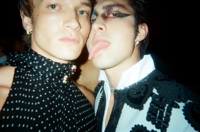 Connor Storrie and Hudson Williams at the #MetGala, photographed by Gracie Abrams for Vogue.