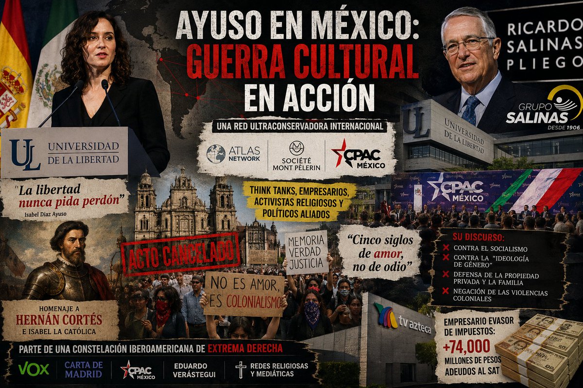Monitor_Ultra's tweet photo. 🧵La visita de Isabel Díaz Ayuso a México funciona como una operación de la dichosa “guerra cultural” del movimiento conservador internacional. https://t.co/MZQ1mzmh3P