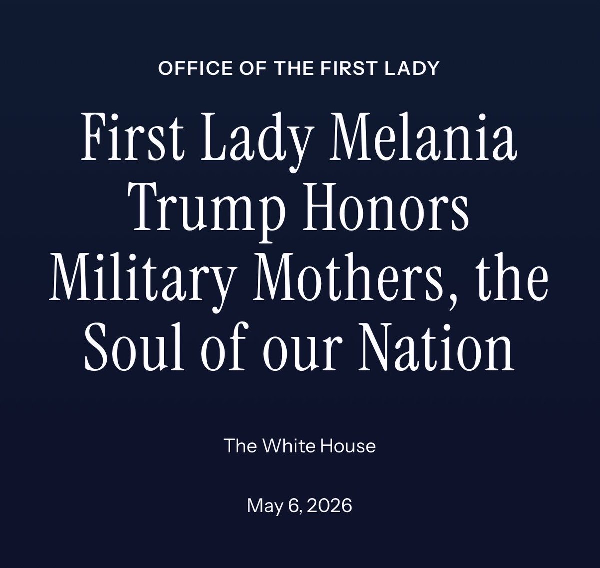 First Lady Melania Trump tweet media