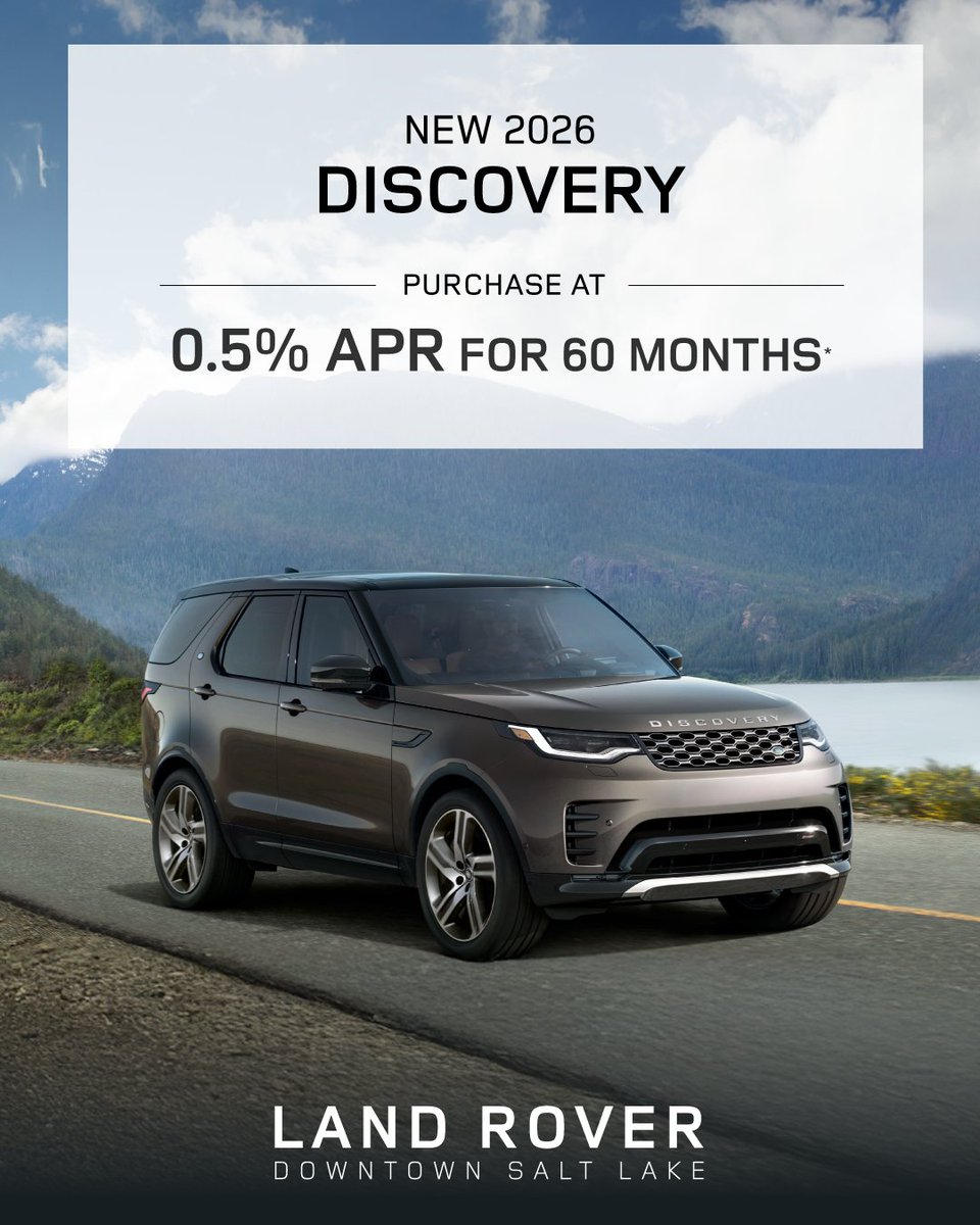 LandRoverDTSLC's tweet photo. Get behind the wheel of the new 2026 Discovery.

Shop now: https://t.co/8iTl0HCCIQ

*See dealer for details. Offer expires 5/31/26. https://t.co/PtG2HoDxu7