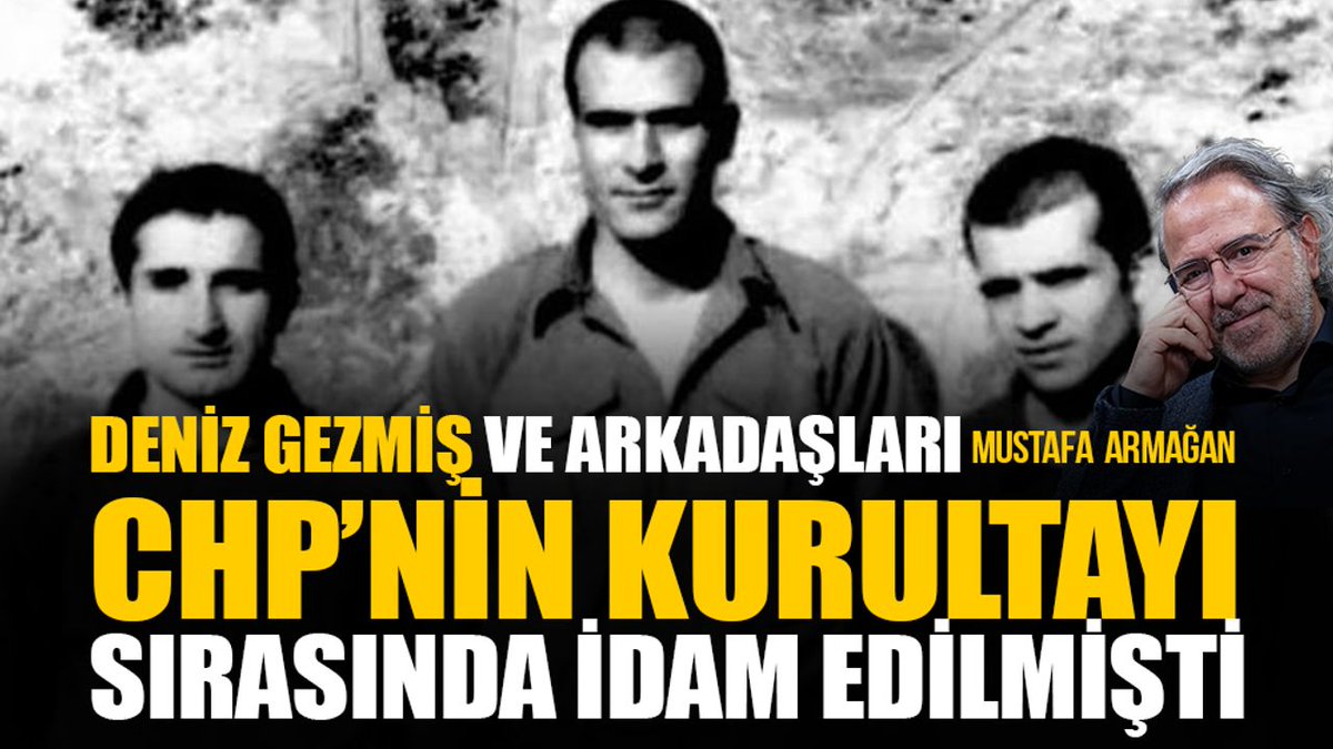 mustafarmagan's tweet photo. CHP'nin yeni genel başkanını belirlemek üzere kurultay düzenlediği 6 Mayıs 1972 sabahı CHPlilerin timsah gözyaşı döktüğü Deniz Gezmiş, Yusuf Arslan ve Hüseyin İnan idam edilivermişti.

Bu kaderin bir ironisi miydi?

CHPlilerin “Üç Fidan” diye ardından yalancıktan ağladıkları Gezmiş, Arslan ve İnan’ın 12 gün önce gerçekleşen oylamasında evet oyu veren tam 28 CHP milletvekili olduğunu da söylemezler.

Öte yandan 2 CHP’li vekilin o oturumda çekimser kalarak idamlara dolaylı onay verdiğini düşünürsek evet diyenlerin sayısı 30’a yükselir.

Peki şu olguya ne buyurulur:
O gün TBMM’deki oturumuna tam 67 CHPli milletvekili katılmayarak idama yine dolaylı yoldan destek vermişti.

Böylece ne oldu?
28+2+67=97 eder değil mi?
Bir başka deyişle tam 97 CHPli vekil Deniz Gezmiş ve arkadaşlarının idamlarına onay vermişti.
İdamlara hayır oyu kullanan CHPli vekil sayısı ise 47 idi.

Bu durumda 144 CHPli vekilden 97’si evet diyerek olsun, çekimser kalarak veya oturuma katılmayarak, yani oyunu belli etmeyerek olsun idamlara onay vermiştir ki, bu miktar toplam red oyu kullanan CHP’linin iki katıdır.