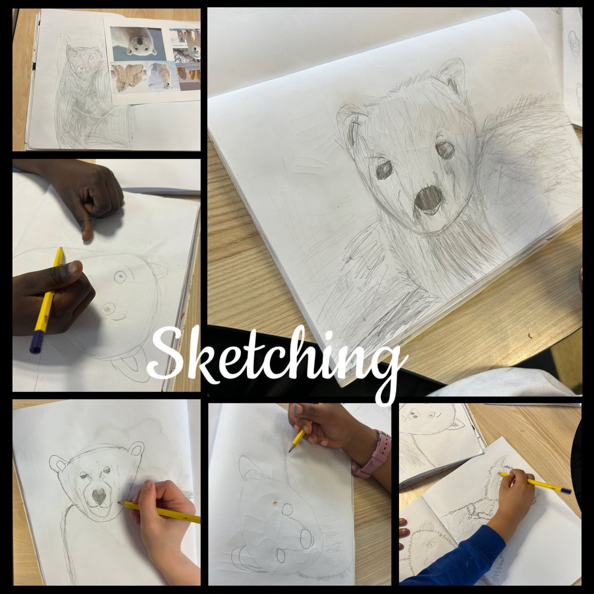 belindajohn71's tweet photo. I’ve been working with Year 2 at St Joseph’s RCPS Bolton learning about how climate change is effecting the habitats of polar bears. We have been inspired using paint and collage to create these lovely art pieces  #Laudatosi #Artic #collage #habitats https://t.co/gOMB8yDnnc