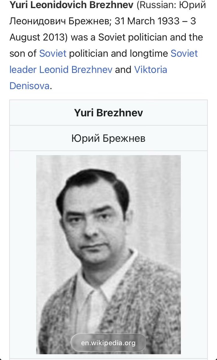 Wait if there’s a Yuri Brezhnev that means Leonid…

My man🤣🤝