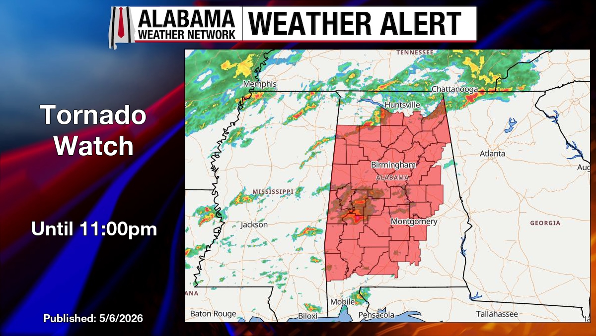 Tornado Watch for portions of the area until 11:00pm. https:\https://t ...