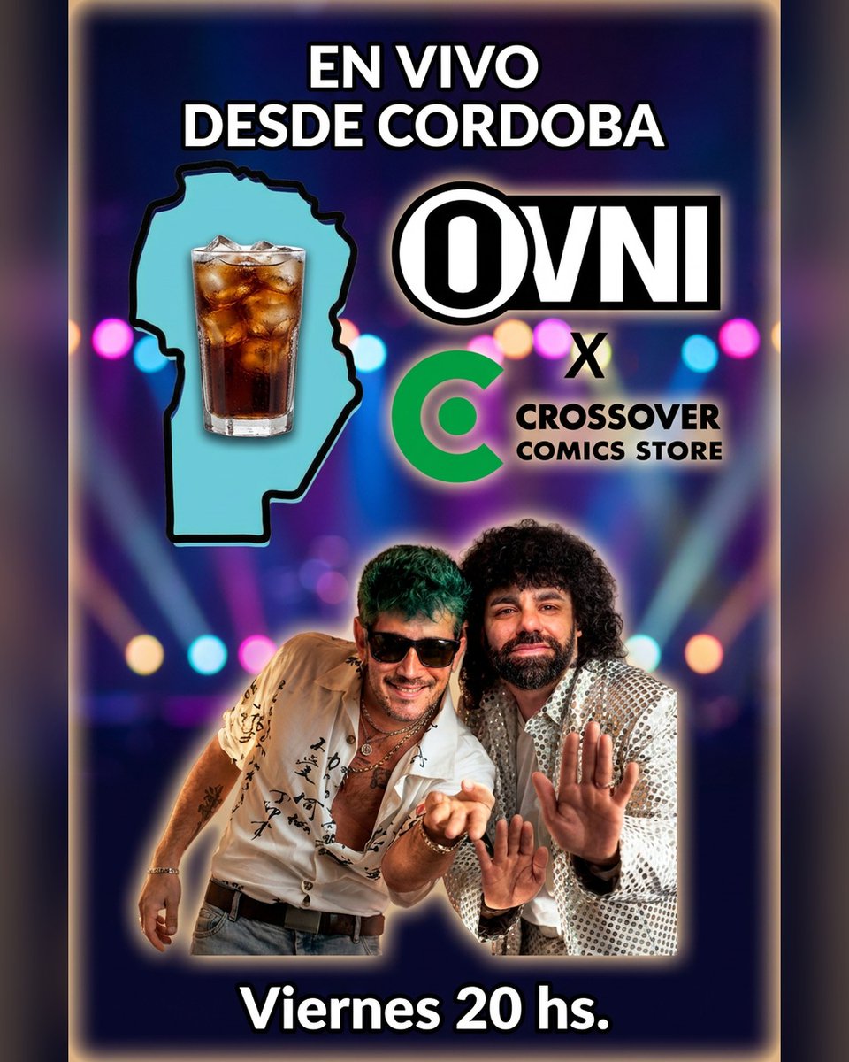 Ovnipressedit's tweet photo. ¡ESTE VIERNES OVNI ATERRIZA EN CÓRDOBA! 🛸🇦🇷
¡Se armó el baile! Nos vamos para la Docta para un vivo épico junto a los amigos de Crossover Comics Store. Vamos a estar transmitiendo en directo desde una de las tiendas más emblemáticas del país.
#OVNIenCordoba #CrossoverComics https://t.co/kRncxD3kAS