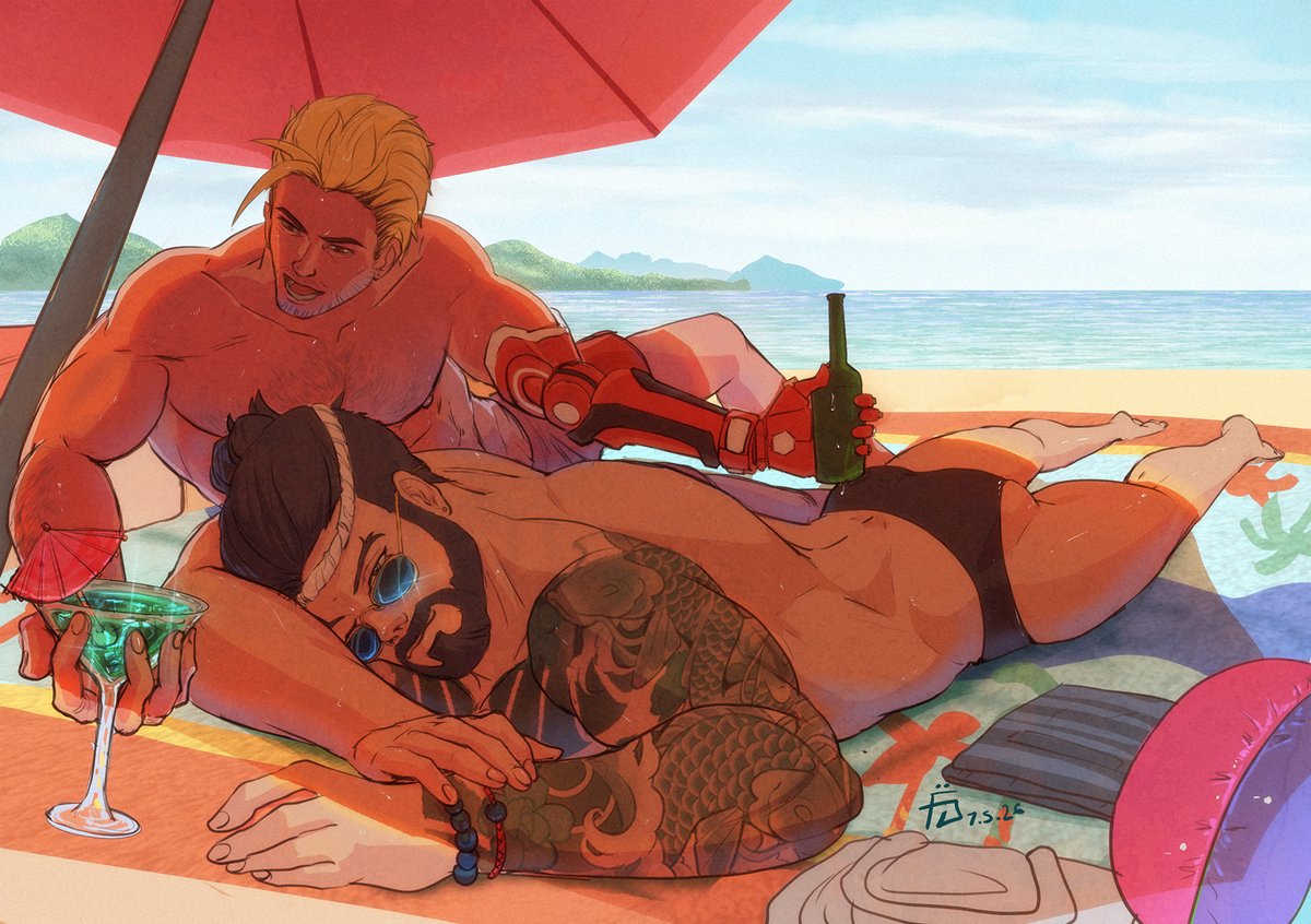 #YeehanWipWeek2026  Day 5: Free day
Nothing beats a relaxing day by the beach and waiting for a certain lifeguard to finish his shift, with drinks to offer
#yeehan