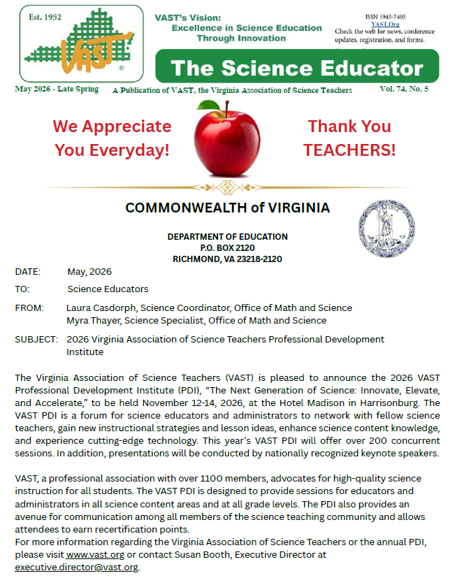 Virginia Association of Science Teachers tweet media