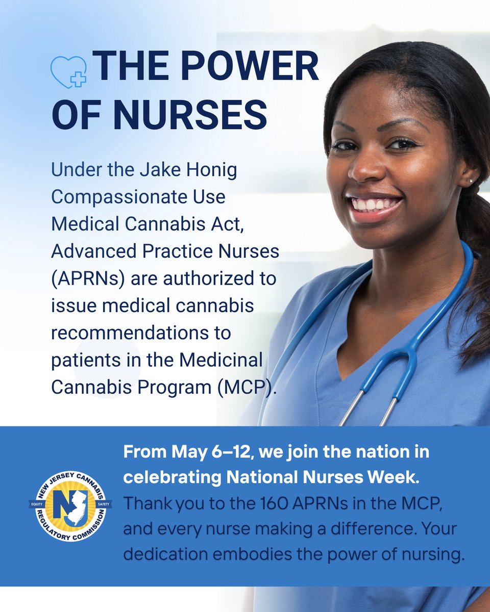NewJerseyCRC's tweet image. From May 6–12, we join the nation in celebrating National Nurses Week. Thank you to the 160 APRNs in the MCP, and every nurse making a difference. Your dedication embodies the power of nursing. #thepowerofnurses #nursesweek