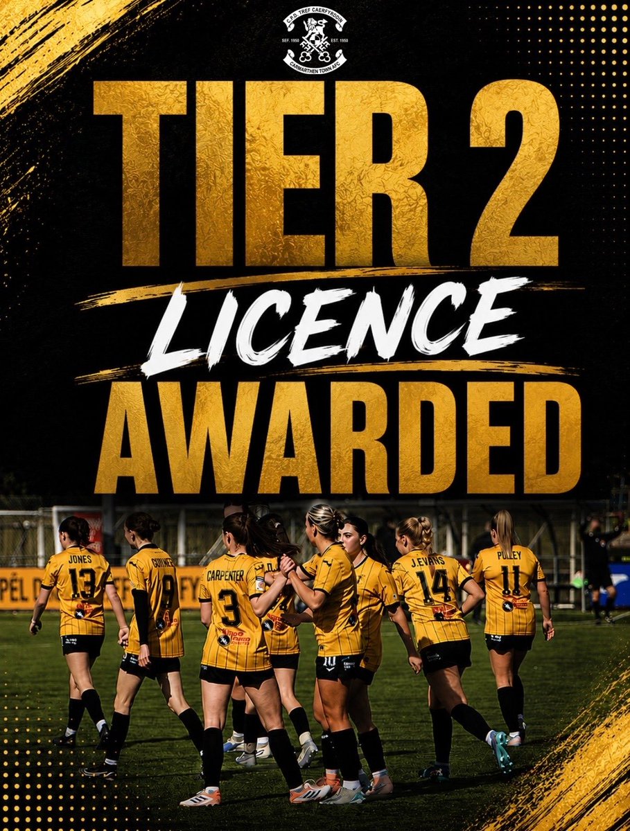 CTAFCWomen's tweet photo. TIER 2 LICENSE CONFIRMED!

We are delighted to confirm that we have secured the Tier 2 license for the upcoming 26/27 season!🖤💛

📸@tbsportsimages 

#UnHenAur #OneOldGold https://t.co/GpIPZQuOF4