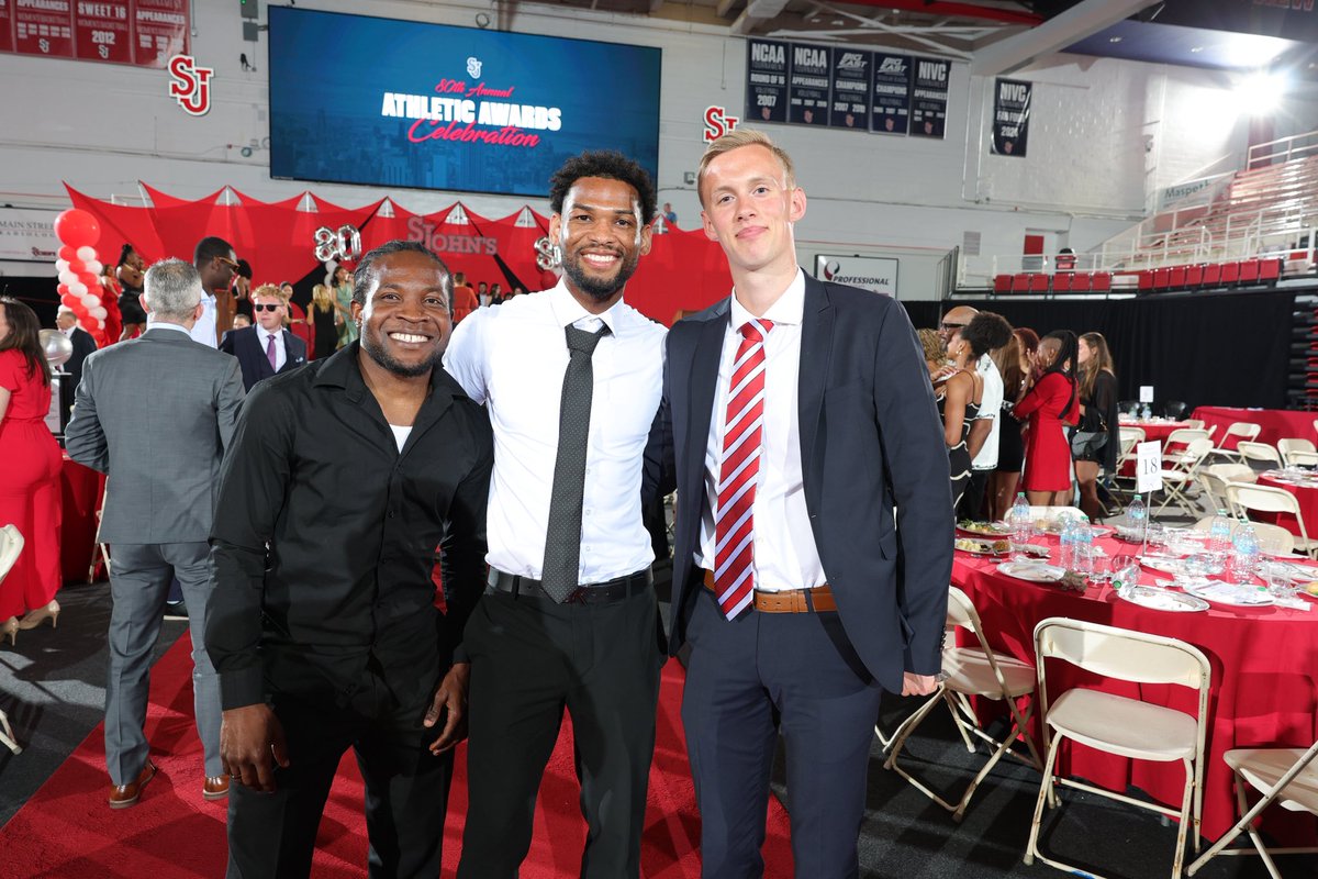 StJohnsMSoccer's tweet photo. Whole squad at the awards dinner 👏

#RedStorm https://t.co/0pRMI9POFW