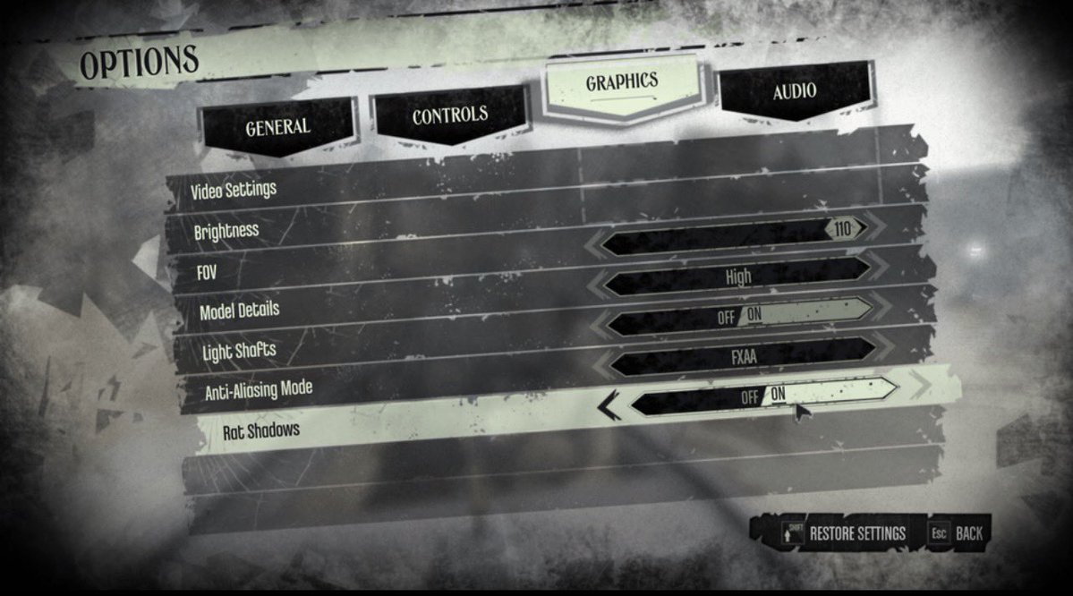 all this Dishonored talk but no one talking about the “Rat Shadow” settings. 🤦‍♂️smh