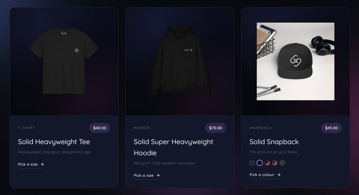 solid_capa's tweet photo. Stay Solid.

Drop 01 is live. Heavyweight tee, super heavyweight hoodie, snapback.
Made on demand. Ships EU + US.

No claims attached — you're buying a shirt.

https://t.co/2FKfcOemWm https://t.co/gbOfv8AxU7