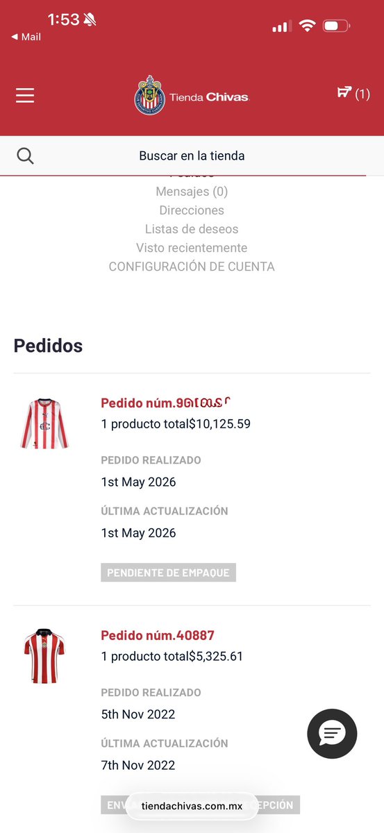 DanielPintoD7's tweet photo. Hola, @Chivas ¿cuándo enviarán la jersey conmemorativa? La compré el viernes en la preventa de abonados; y aún nada…. https://t.co/qjQwxgkDFV