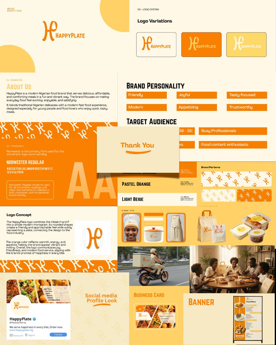 Itsgloryverse's tweet photo. Designed a full brand identity for HappyPlate https://t.co/e7tyaT79Ba