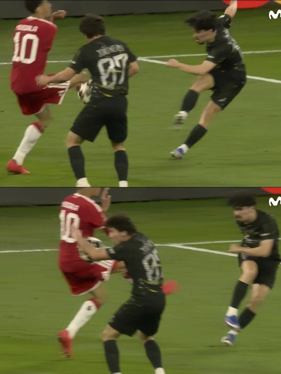 idextratime's tweet image. Apakah handball (bola terkena tangan) Joao Neves dapat dihukum?

✅ TIDAK.

👉🏻 Vitinha melakukan sapuan bola terkontrol dan bola mengenai lengan João Neves dalam upayanya untuk melindungi diri.

▪️ Terlepas dari posisi lengan yang terbuka, jenis handball seperti ini tidak dapat
