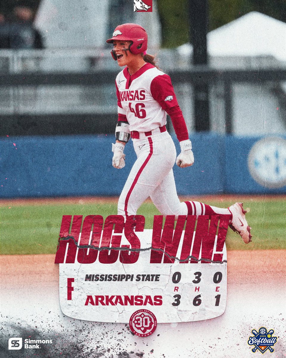 RazorbackSB's tweet photo. HOGS WIN 💪

We will see you tomorrow at 1 p.m. CT when we take on Alabama! https://t.co/OAyCBONpMp