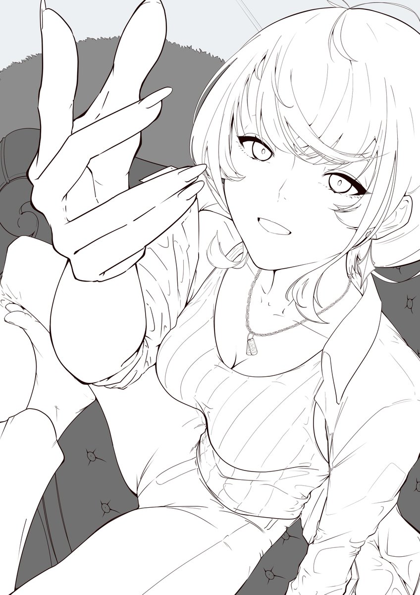 556_gone's tweet photo. 美人さん_線画 https://t.co/vqQLBn1hyP