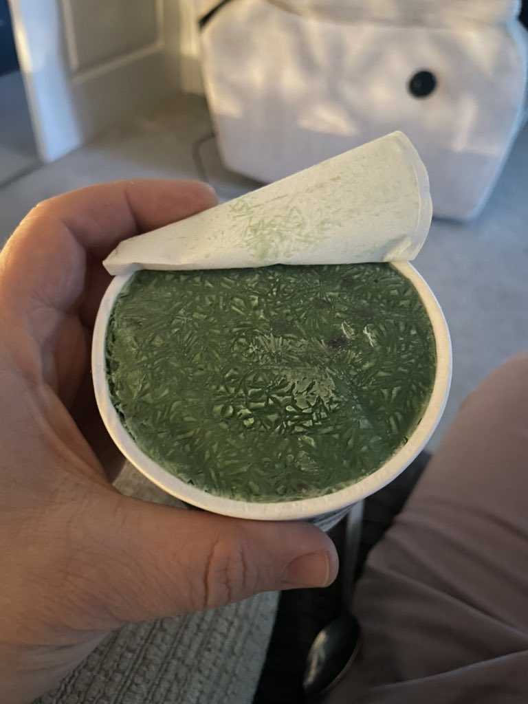 StirlingOwl's tweet photo. @GrahamsDairy Something is wrong with your Goodness Mint choc Ice cream line. I’ve purchased recently from 3 different Tesco’s and all are appearing like this, like it’s been defrosted and refrozen. There’s also a big air gap at the base. We’ve been buying this for years 😢 https://t.co/Fv6jSLo6zm