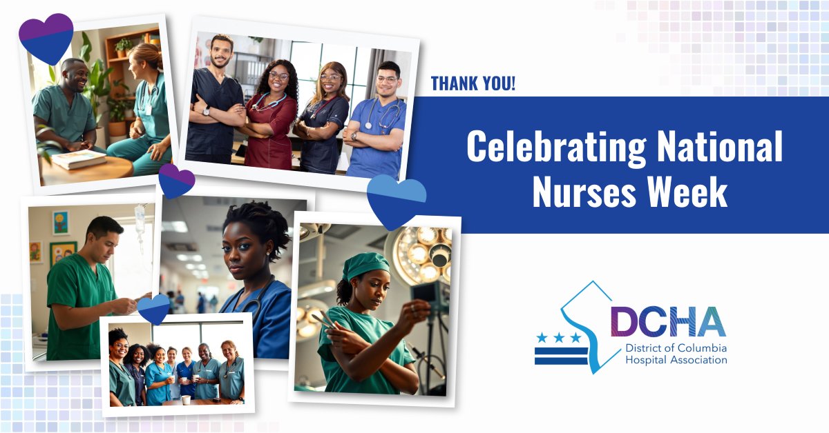 DCHospitalAssoc's tweet image. From May 6-12, we celebrate National Nurses Week. We are incredibly grateful for the compassion, dedication, and the vital role nurses play in our community. Nurses are the heart of health care!