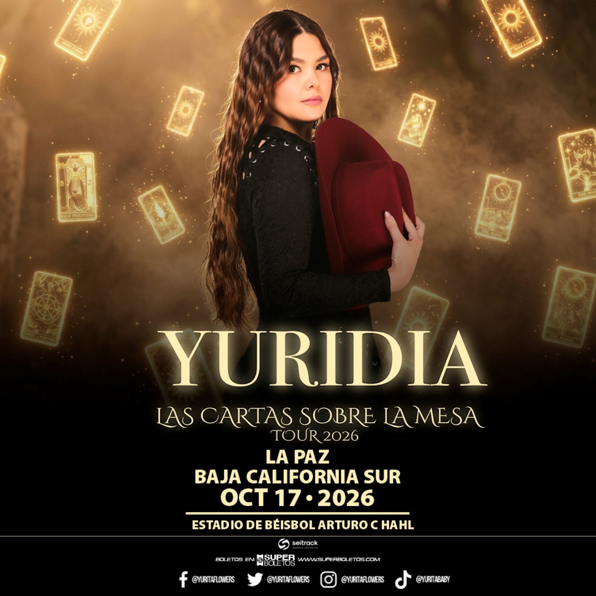 SuperboletosMx's tweet photo. ¡Atención, gente de La Paz! 🌊🎤

@yuritaflowers pondrá Las Cartas Sobre La Mesa el próximo 17 de octubre.

¡Prepárense para escuchar sus baladas más icónicas! ✨

🎟 Venta de boletos a partir del 8 de mayo a las 11 am en https://t.co/L5iUegkTU0 https://t.co/ppLme2rlpu