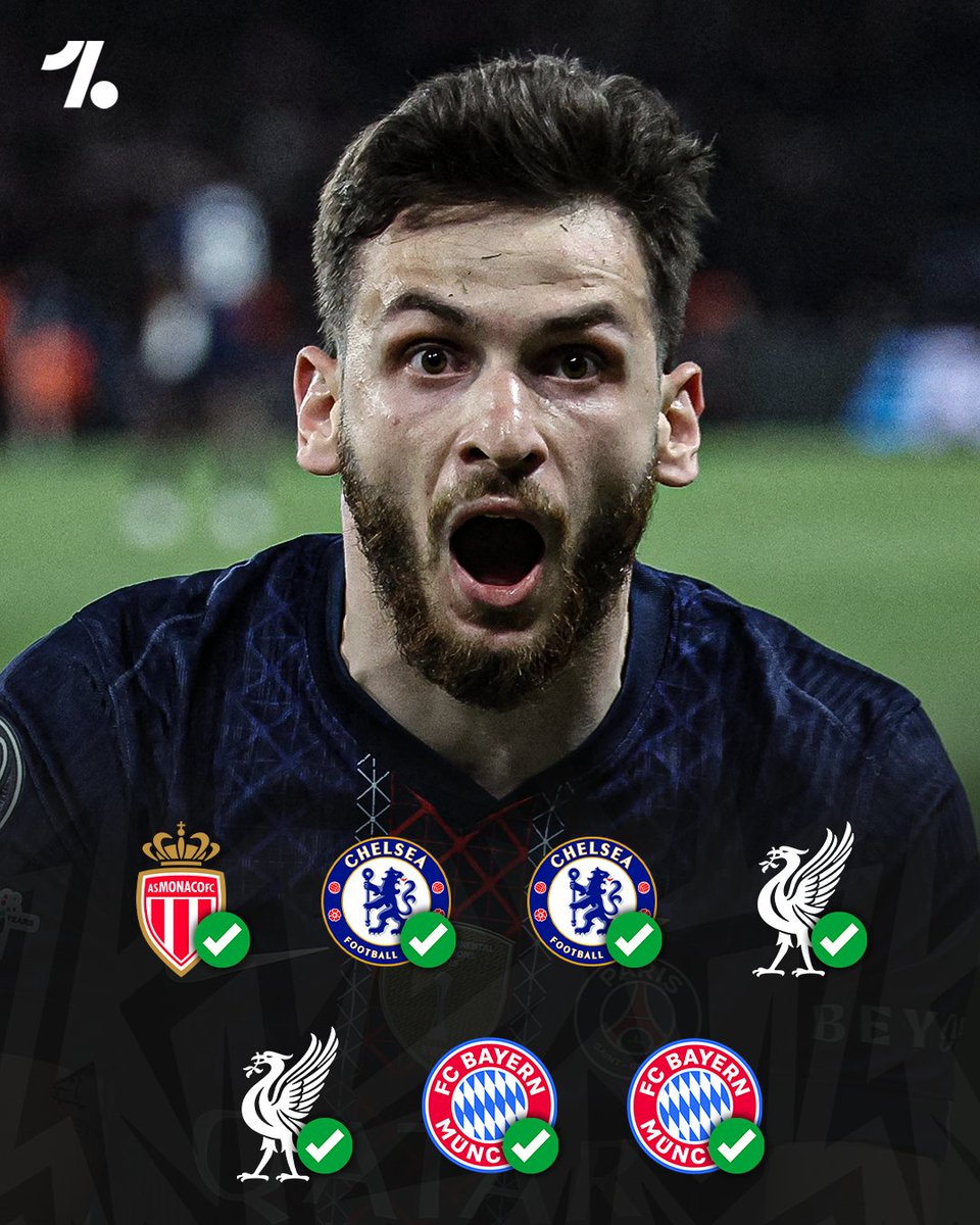 OneFootball's tweet photo. Kvicha Kvaratskhelia has become the first player to score or assist in SEVEN straight Champions League knockout games 🇬🇪💥7️⃣ https://t.co/ghpgsBOjkf