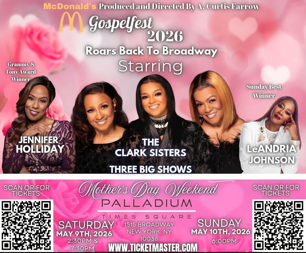 CoraHarrell46's tweet photo. I have one question for ya. Have you gotten your tickets 🎟️ yet? You still have time. McDonald’s Gospelfest 2026 is here✅ #McDonaldsGospelfest2026
#TalkAboutItCora
@TheClarkSisters 
#ThePalladium  in time square 🎉🎊🎉 https://t.co/7VpPdHAKYU