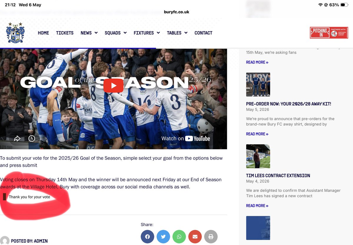 Gigglaneguy's tweet photo. @buryfcofficial @mg1_75 Won’t let you vote, just get this when I haven’t yet voted! https://t.co/jrKYEVNSZl