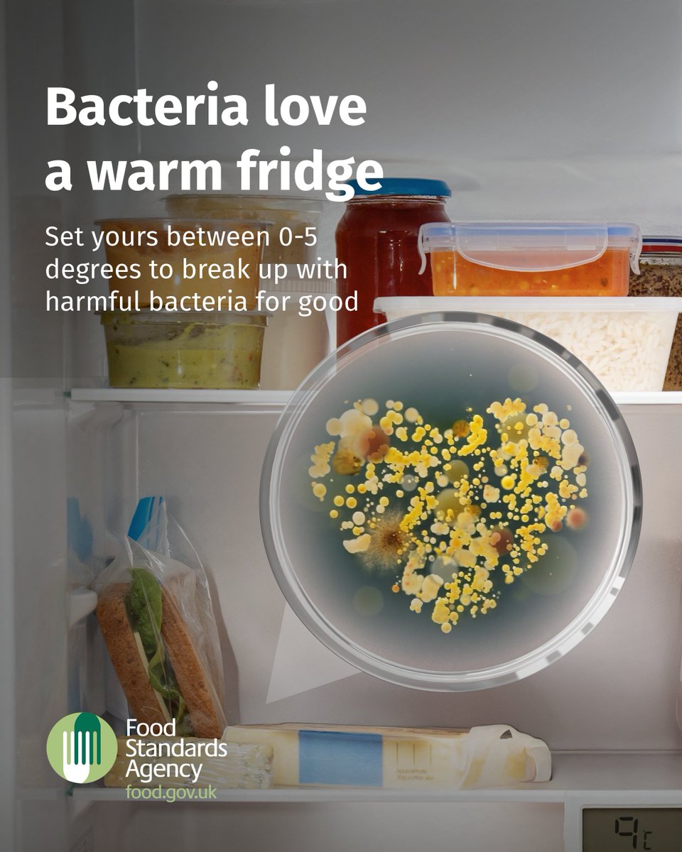 WTStds's tweet photo. Setting your fridge at the right temperature &amp; stocking it correctly helps you keep your food safe to eat. 
Keep everything sealed, safe &amp; separate, with raw ingredients like meat, poultry and seafood at the bottom.  
https://t.co/y1N7MdQInS  
#BacteriaLoveItHere #FoodSafety https://t.co/RZjyoXAj9k