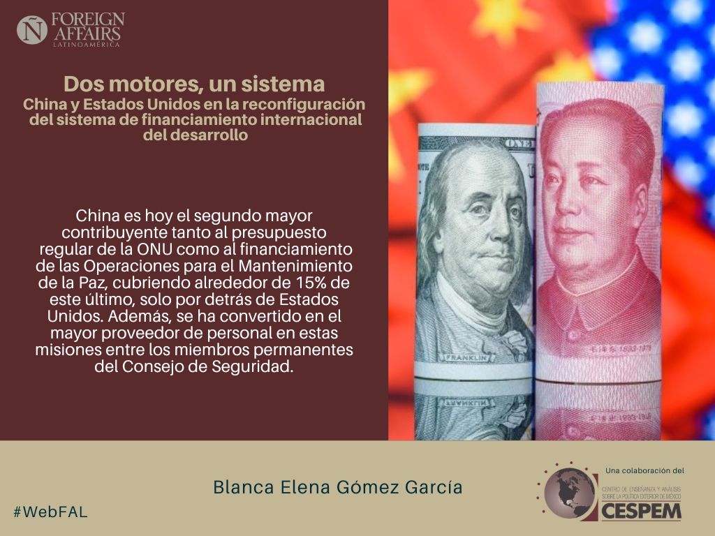 ForeignAffairsL's tweet photo. #LEE "Dos motores, un sistema. China y Estados Unidos en la reconfiguración del sistema de financiamiento internacional del desarrollo" de Blanca Elena Gómez García (@blancagomezint), en el espacio de colaboraciones del Centro de Enseñanza y Análisis sobre la Política Exterior de México (@CESPEM_Mx) en #WebFAL https://t.co/ABAEe9OKio