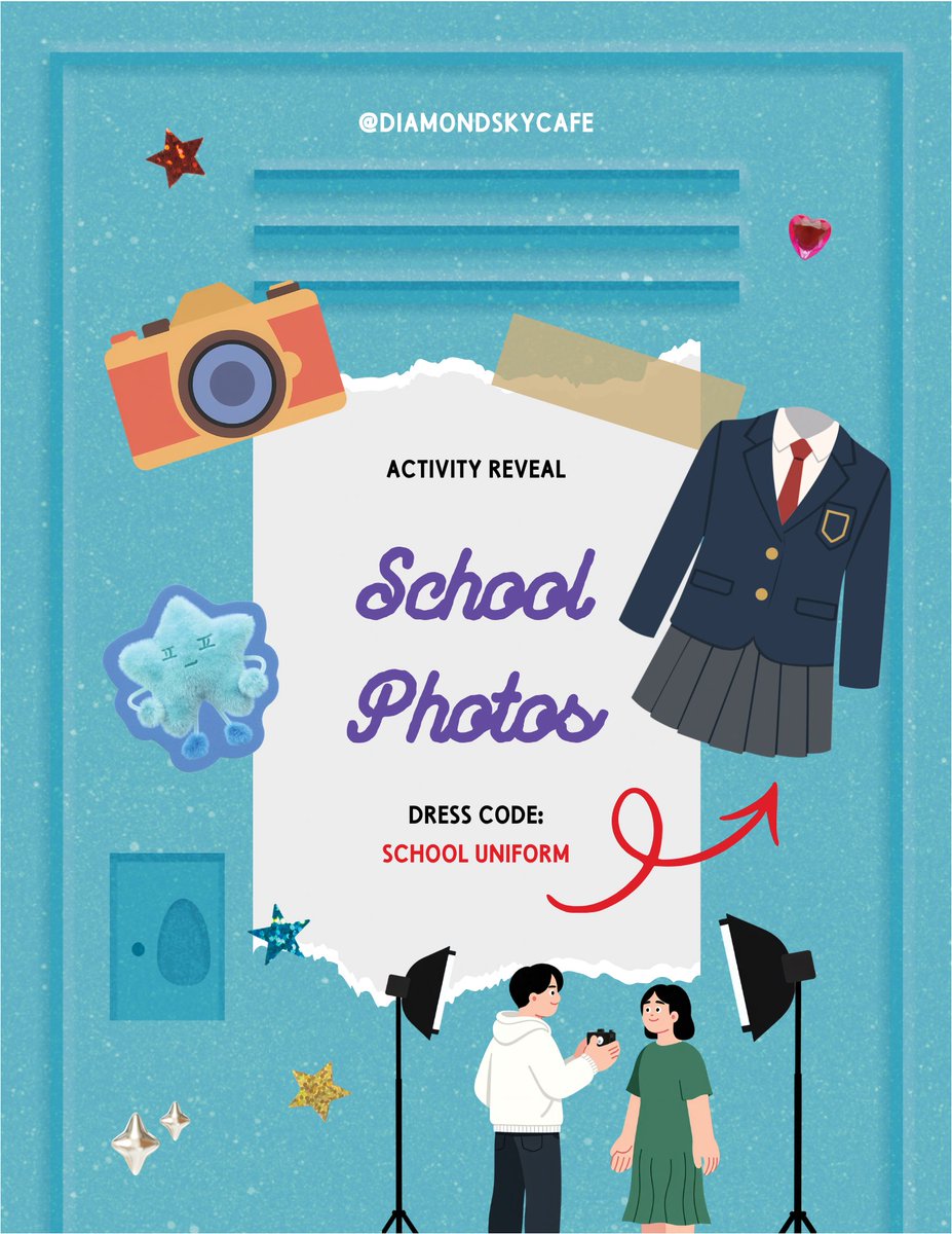 DiamondSkyCafe's tweet photo. SHINee 18th Anniversary]
🎓 Activity Reveal — School Photos & Dress Code

Have some fun and dress up on theme in a school uniform outfit! Then take a school photo at our professional setup (we’ll have lights and everything!) This plus many more activities to explore! Stay tuned for more reveals~

Event Details:
📅 May 23, 2026
⏰ 12pm - 5pm
📍 Guanyin Tea House
550 S Glendora Ave
West Covina, CA 91790