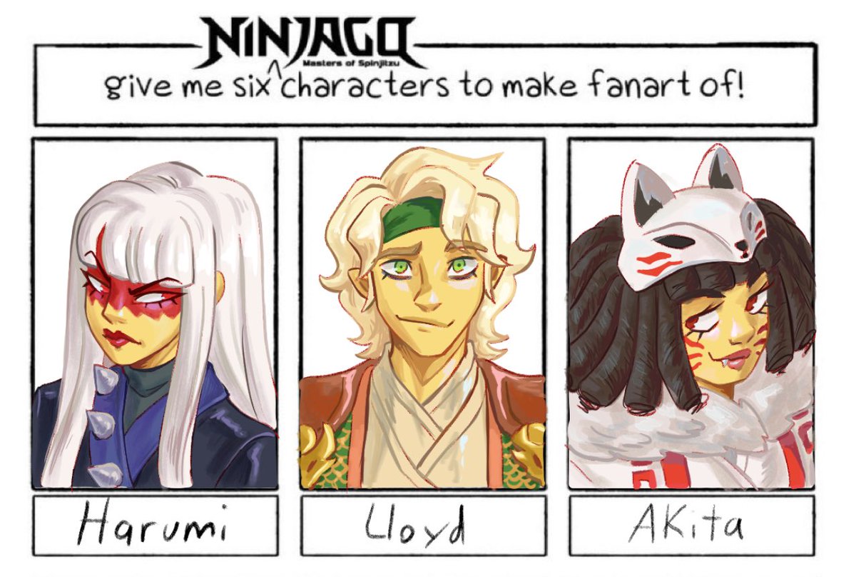 I know its six character but I lost the file and this screenshot is literally what I have found someday I find the rest…

#ninjagofanart #ninjago