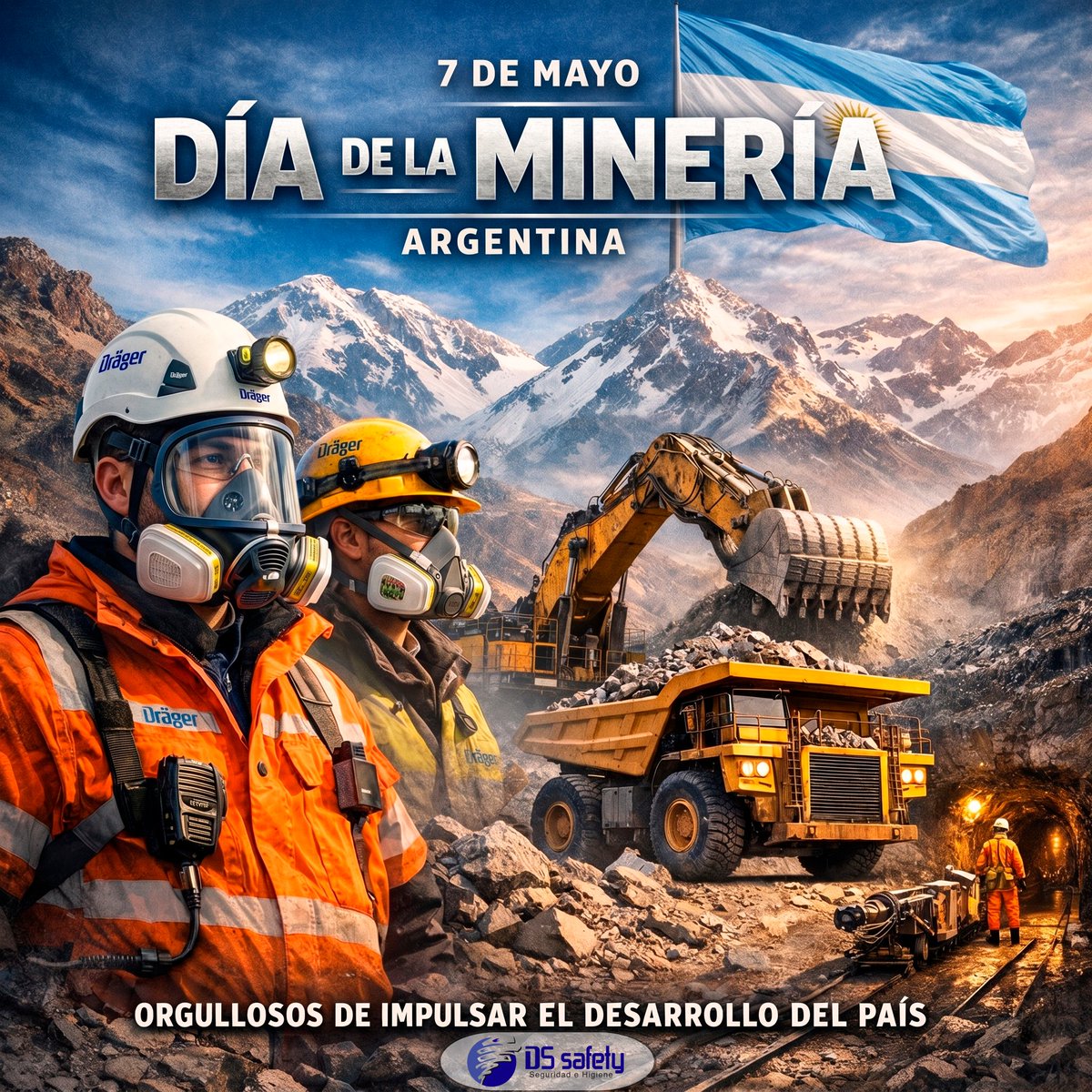 DSSafetyARG's tweet photo. En el Día de la Minería Argentina, reafirmamos nuestra misión: que cada trabajador minero regrese a casa sano y salvo. Porque el motor del país son las personas, y su protección es nuestra prioridad. 🇦🇷⛏️ #DSSafety #MineriaArgentina #SeguridadIndustrial https://t.co/cVXflVPEBR