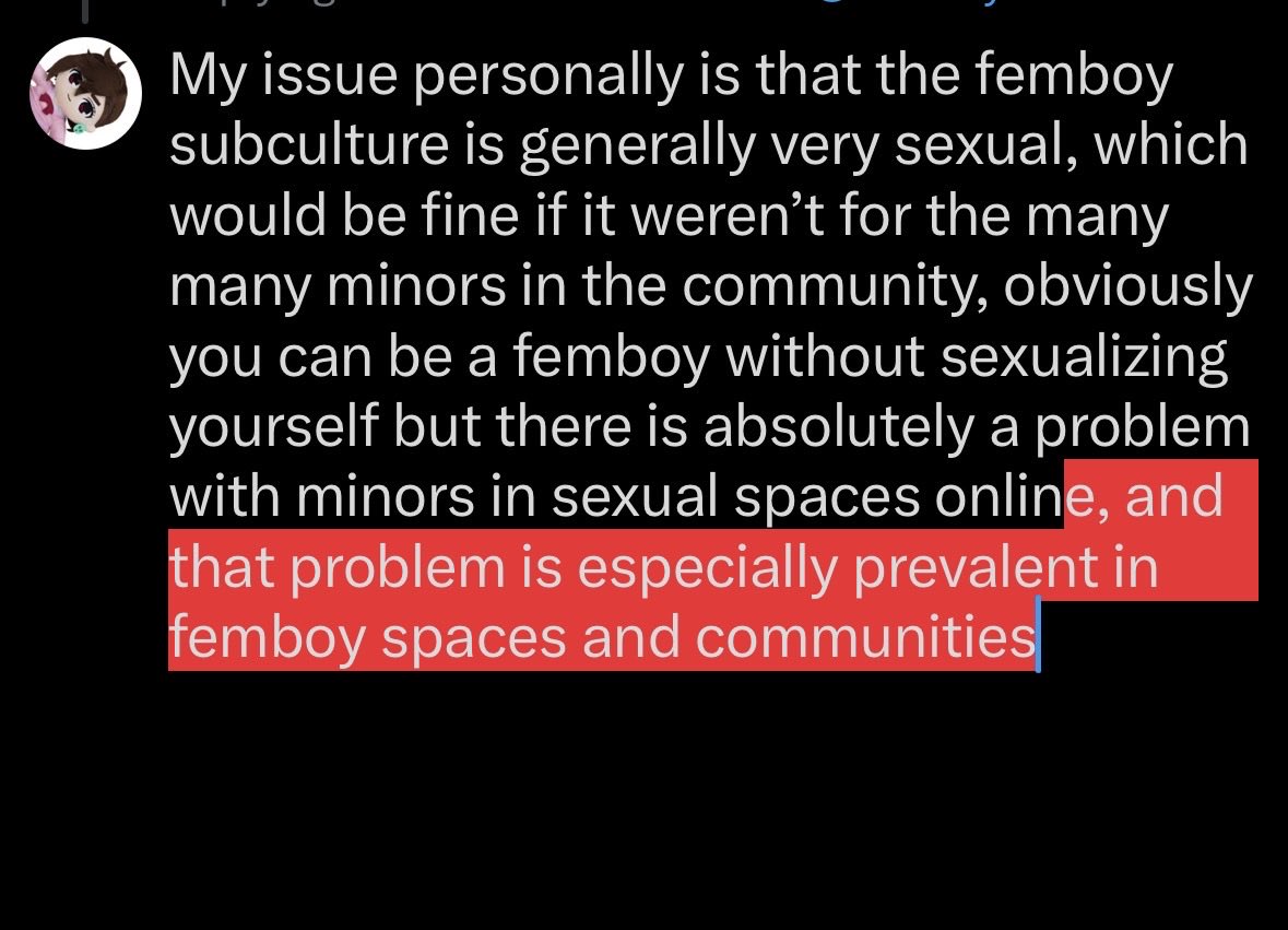CrebbiFR's tweet photo. @UltimaPhoenix @nekomyancer This doesn’t just apply to femboys obviously but it is something I’ve seen with many fashion based subcultures https://t.co/xhJABBnk3F