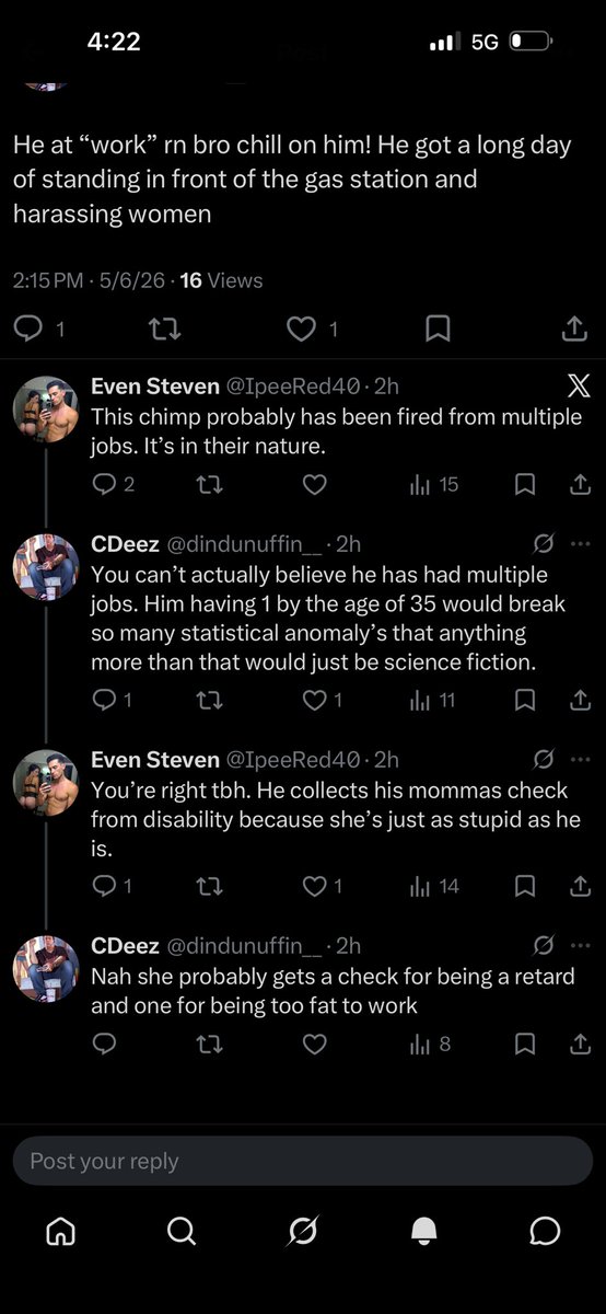 Bryc3___'s tweet photo. @dindunuffin__ @IpeeRed40 @MrWatkins99 @DumanVk @UNSTANCULTURE_ @parti_king Yoo yall flirting like shit in my mentions 😂😂😂 https://t.co/FBpia952vN