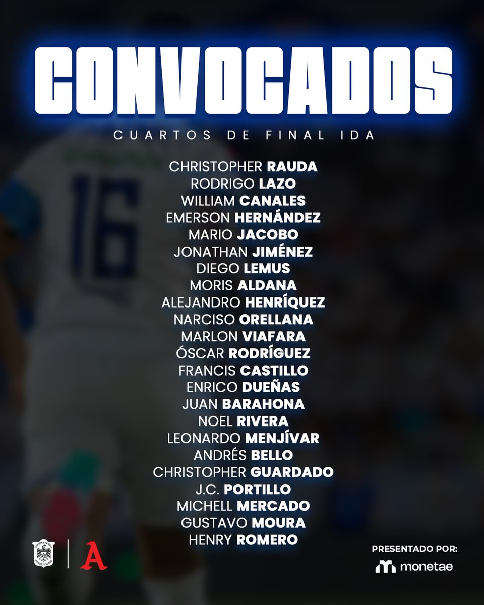 La convocatoria del Profesor Ernesto Corti para la ida de los cuartos de final del Alianza - Águila.