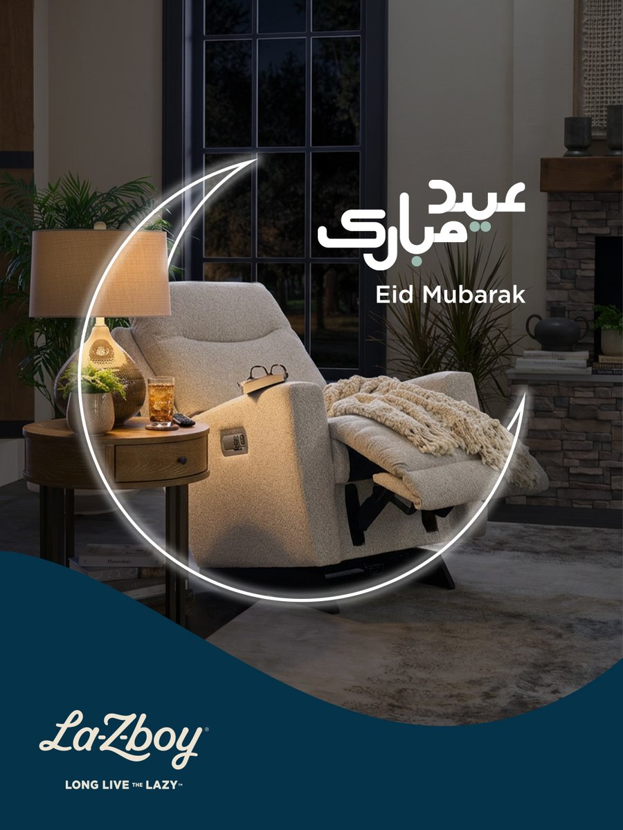 LazboyMe's tweet photo. Eid Mubarak from La-Z-Boy ✨​
May your Eid be full of togetherness, comfort, and cherished time with family.​

#LaZBoyME #EidMubarak #EidAlAdha https://t.co/s4Sb5dm7iJ